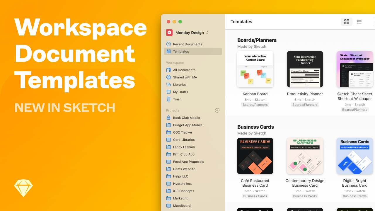 New in Sketch: Workspace Document Templates
