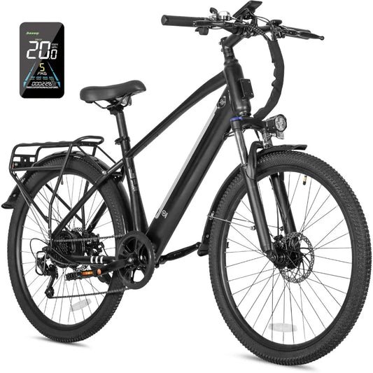 26" Electric Bike for Adults with Peak 500W Brushless Motor, 35Miles Removable Battery 20MPH Commuting Electric Mountain Bike
