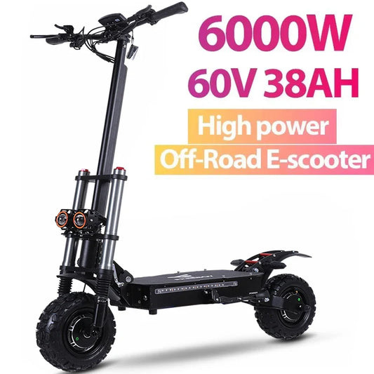 6000W Adult Off-Road Electric Scooter: 50 MPH, 60 Mile Range