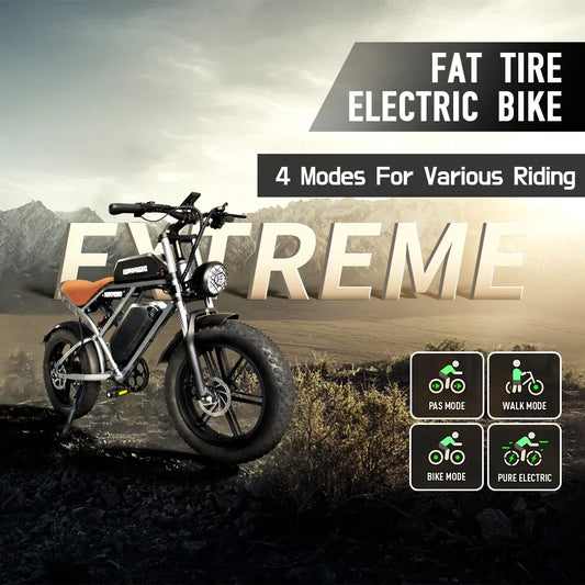 DEEPOWER S7Pro Electric Bike for Adults, 48V, 60Ah,Dual Battery, 20''x4.0 Fat Tires,Snow Mountain E-Bike, 2000W Electric Bicycle